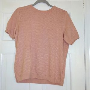 Women's Liz Claiborne pink sweater short sleeve